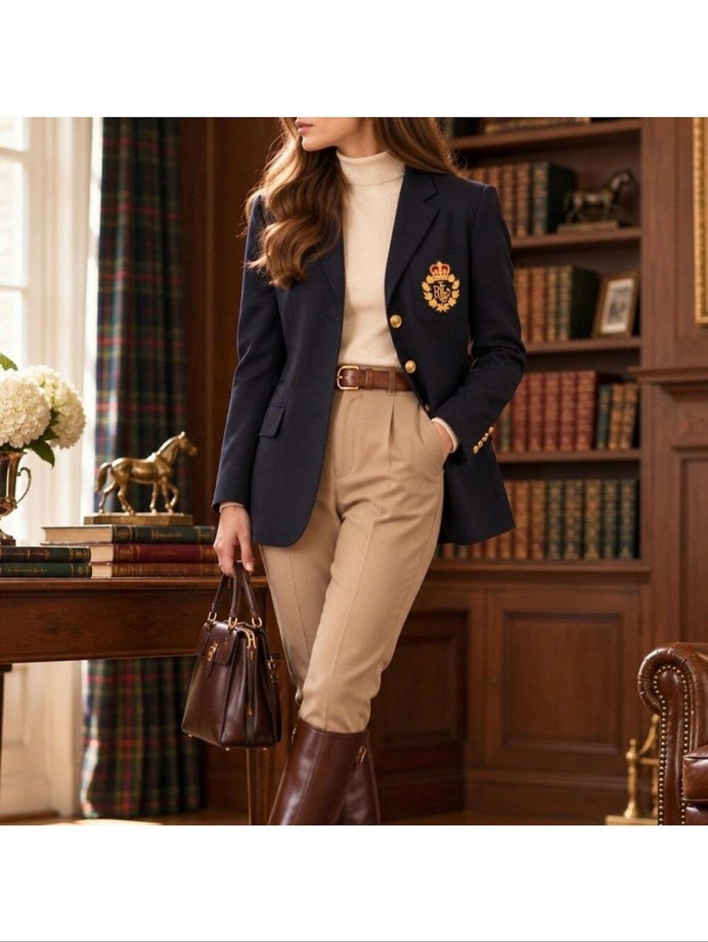 Vintage Lauren Ralph Lauren Navy 100% Pure Wool Crest Blazer 6 | Gold Buttons
